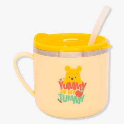 Caneca Infantil Caneca Flip Infantil Ursinho Pooh - Disney 250ML em Aço Inoxidável Amarelo Pooh
