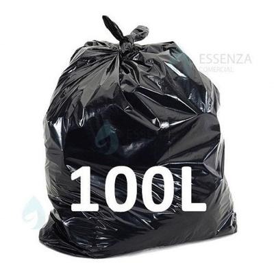Saco de Lixo 100 Litros Reforçado 0,10 Preto 100 Unidades 75CM X 90CM Higipack