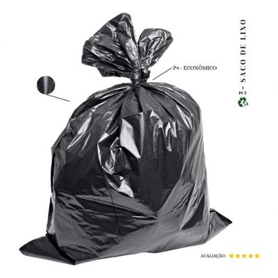 Saco de Lixo 100 Litros P4 Econômico Preto 100 Unidades 0,06 MICRAS Higipack