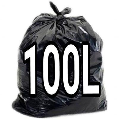 Saco para Lixo 100L Super Reforçado Preto e Transparente 200 Unidades Micra 11 12 Higipack