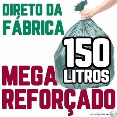 Saco de Lixo Mega Reforçado Verde 150 Litros 90CM X 105CM Fardo com 100 Unidades Higipack