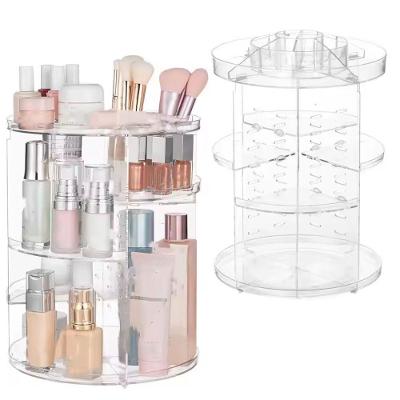 Organizador de Maquiagem Rotativo 4 Andares Rotação 360° Textura Diamante Transparente Yeet