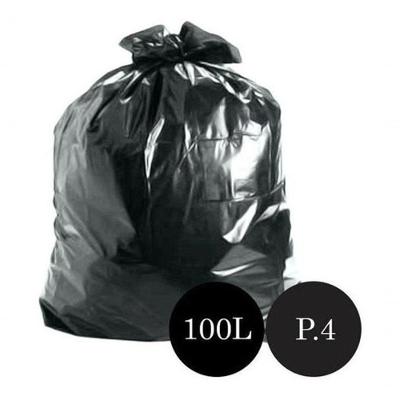 Saco de Lixo P.4 Preto 100L Pacote com 100 Unidades Reforçado para Higienização Higipack
