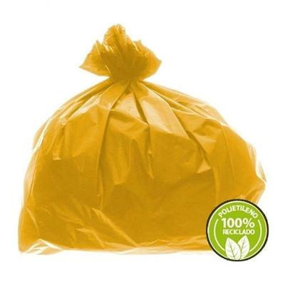 Saco de Lixo Super Leve 100L Amarelo 0,02MM 100UN 100% Reciclado Higipack