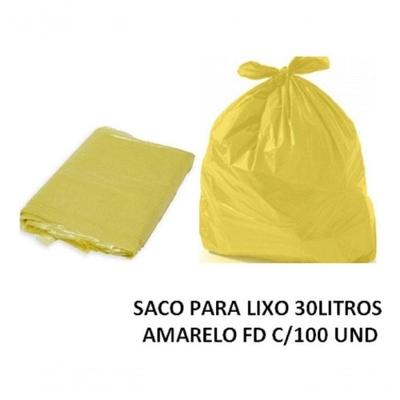 Saco para Lixo Reforçado Amarelo 30L Pacote com 100 Unidades Higipack