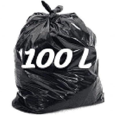 Saco para Lixo P7 Boca Larga Preto 100L com 50 Unidades Super Reforçado em Polietileno Higipack