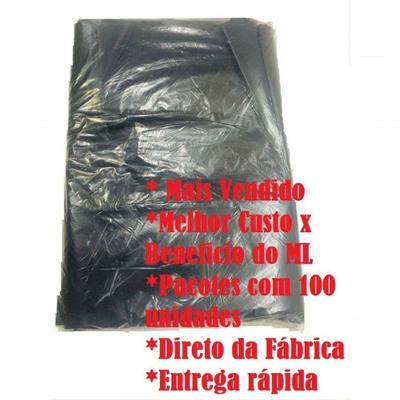 Saco para Lixo P2 Cometa Preto 100L 100 Unidades Reforçado para Uso Doméstico e Comercial Higipack