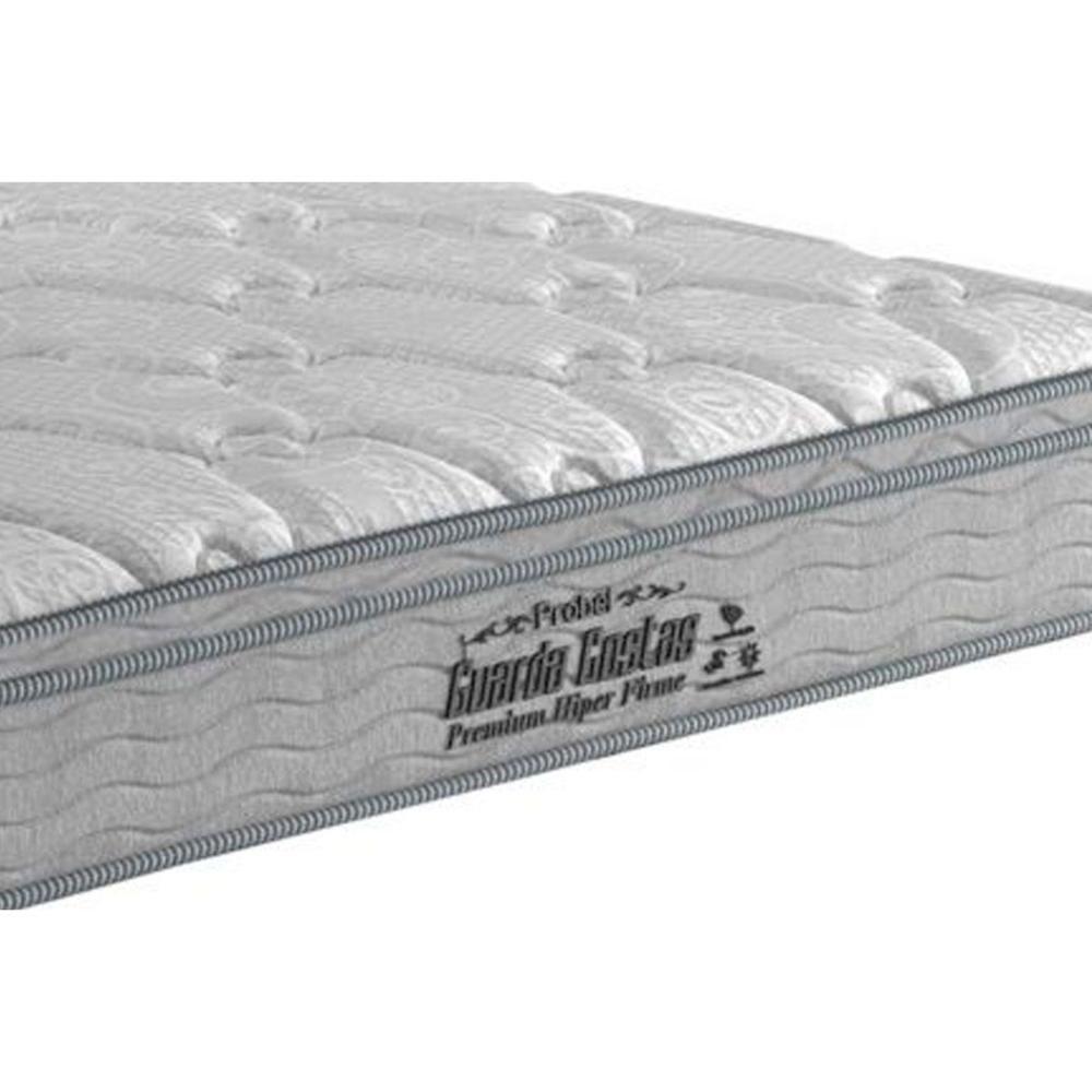Cama Box Baú Queen: Colchão Espuma Probel D40 Guarda Costas Premium Hiper Firme Euro Pillow + Base CRC Courano White(158x198) - 5