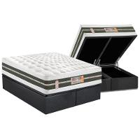 Cama Box Baú Queen: Colchão Molas Bonnel Castor Silver Star Air Double Face + Base Gray(158X198) - 1