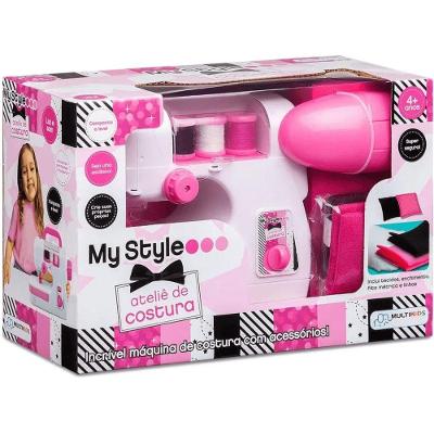 Brinquedo de Ateliê de Costura My Style com Máquina Funcional e Acessórios Criativos Multikids