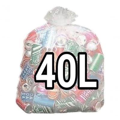 Saco para Lixo 40 Litros Transparente 50x60cm com 100 Unidades Micra 06 Parede Dupla Higipack