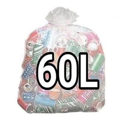 Saco para Lixo 60 Litros Transparente Fosco Reforçado 60L Pacote com 100 Unidades Higipack