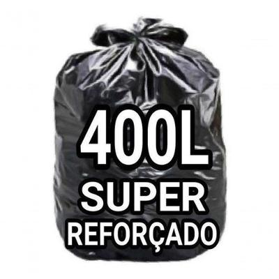 Saco para Lixo 400 Litros Super Reforçado Preto 50 Unidades Parede Dupla Micra 10-11 Higipack