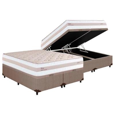 Cama Box Baú King: Colchão Molas Herval MasterPocket Ensacadas Kiev + Base CRC Courano Clean(193x203)