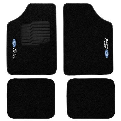 Tapete Automotivo para Interior Tapete Carpete Multi Aplicacao Ford Preto 4 Peças Ecotap