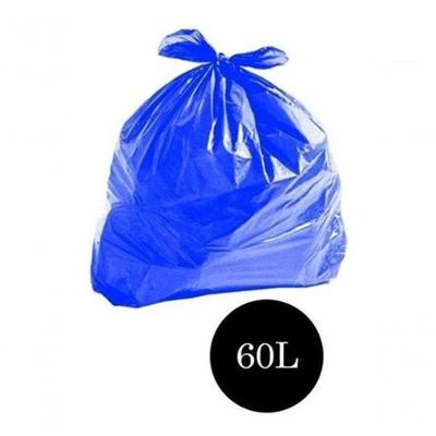 Saco de Lixo Comum Azul 60L Pacote com 100 Unidades para Uso Doméstico e Comercial Higipack