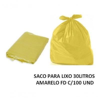 Saco para Lixo Saco de Lixo 30 Litros Amarelo Reforçado 30L com 100 Unidades Higipack