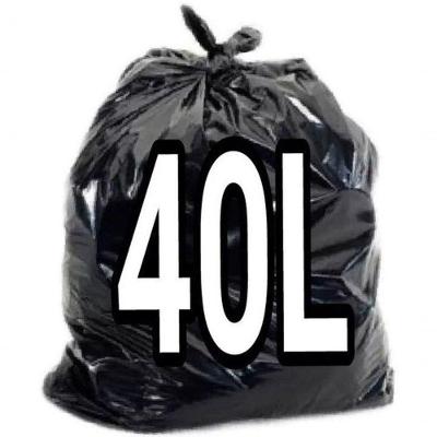 Saco para Lixo Saco de Lixo 40 Litros Preto Pacote 100 Unidades 40L Resistente Higipack