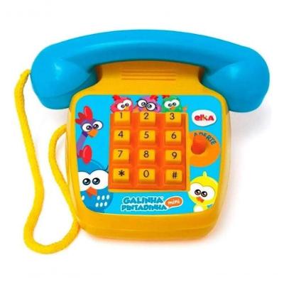 Brinquedo Telefone Sonoro Galinha Pintadinha Mini - Elka Azu Azul-amarelo