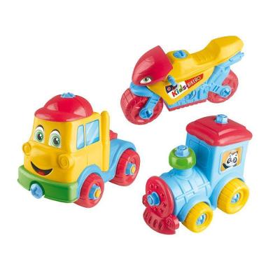 Brinquedo Infantil Kit Moto Trem e Caminhão com Adesivos Estimula Criatividade Multicolorido Lua