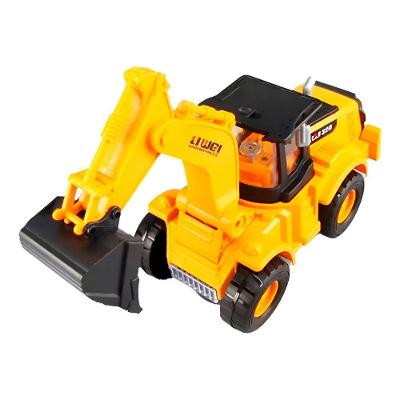 Brinquedo Escavadeira Infantil Trator Luzes com Braços Articulados e Luzes Realistas Amarelo
