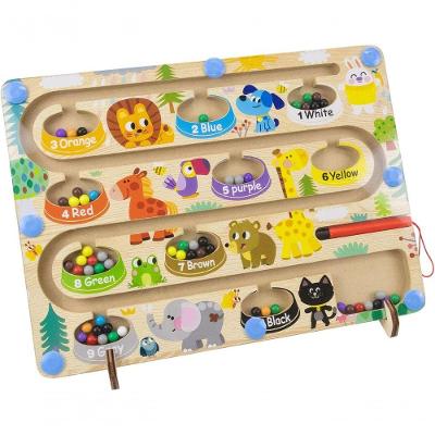 Brinquedo Educativo Magnético Labirinto Magnético Montessori – Cores e Números Amarelo LF Presentes