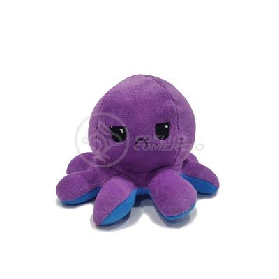 Brinquedo de Pelúcia Polvo Reversível Bipolar Feliz e Bravo com Pelúcia Macia Azul e Roxo Smart