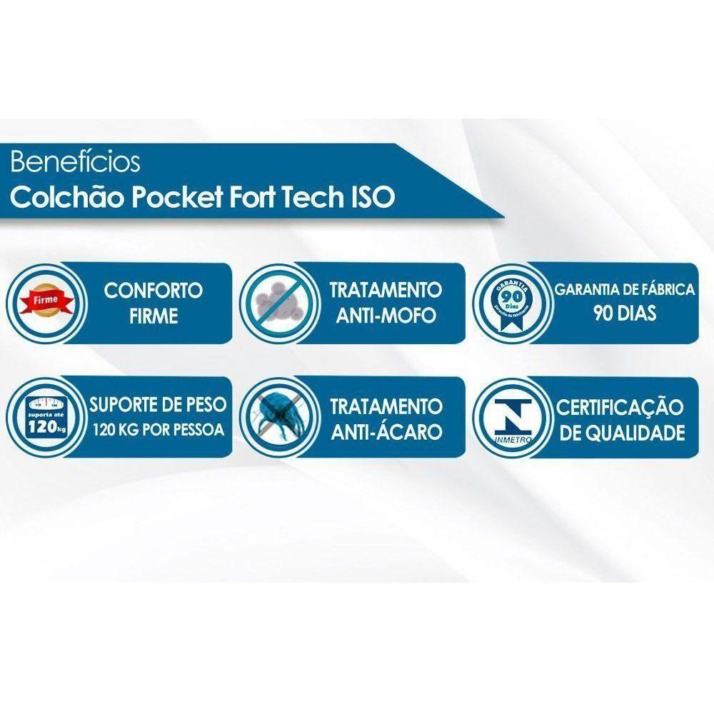 Cama Box Baú Queen: Colchão Molas SuperPocket Ensacadas Ortobom  Fort Tech ISO + Base CRC Courano Black(158x198) - 7