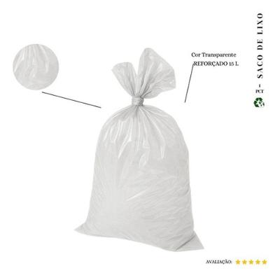 Saco de Lixo 15L Reforçado Transparente Pacote 20 Unidades Higipack