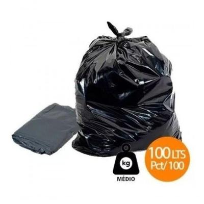 Saco de Lixo 100 Lt Preto Resistente 85cm X 105cm 100 Litros Higipack