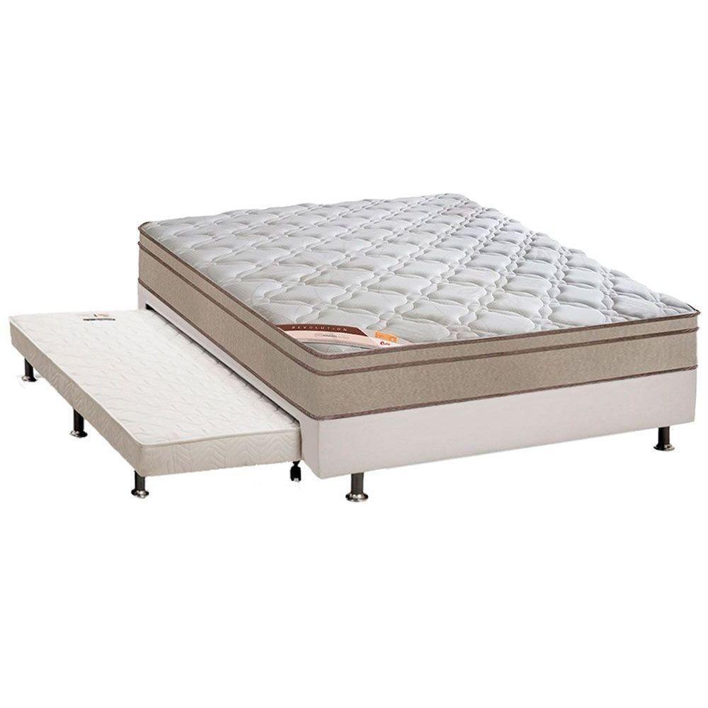 Cama Box c/Auxiliar Casal: Colchão  Castor Bonnel Revolution + Base CRC Courano Black(138x188) - 1