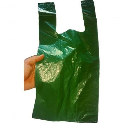 Sacola Plástica Reciclada Reciclado Corte Camiseta 40x50 cm Reforçada Sustentável Verde Higipack