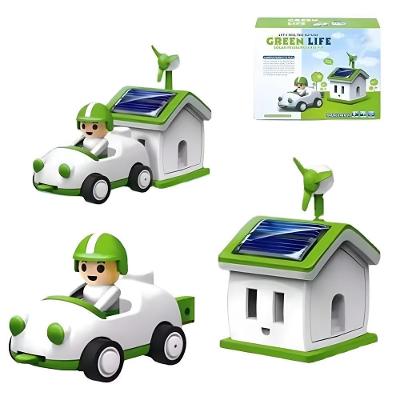 Brinquedo Educativo Kit Robo e Casa Carrinho Solar 3 em 1 com Robótica Recarregável Multicoisa