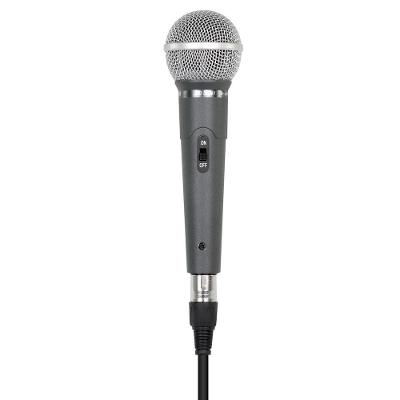 Microfone com Fio Profissional LS58 com Cabo de 5 METROS e Cápsula de Neodímio Cinza Leson