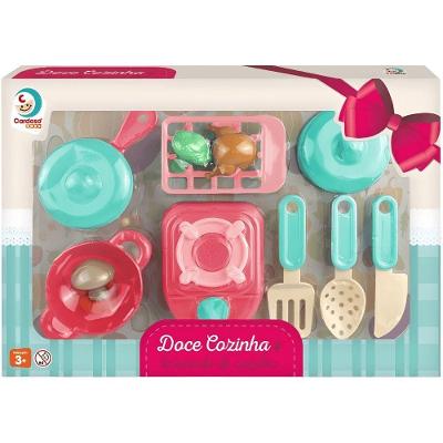Brinquedo de Cozinha Kit Doce Cozinha + Brincando de Cozinhar com Panelinhas e Talheres Cardoso Toys