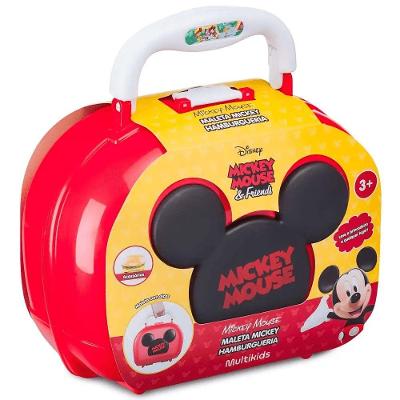 Brinquedo de Faz de Conta Maleta Hamburgueria do Mickey com Acessórios para Lanches Multikids