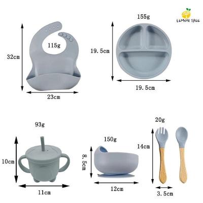 Kit Talheres Infantil de Silicone Talheres Bebê 6 Peças para Alimentação Azul OEM