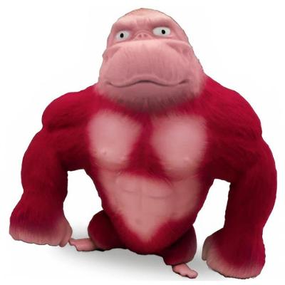 Brinquedo Antiestresse Rongee Kong Gorila Textura Agradável Vermelho OEM