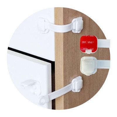 Kit 8 Trava de Segurança Multiuso Infantil com Adesivo para Móveis e Eletros Branco OEM