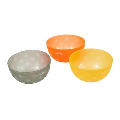 Kit 3 Tigelas Infantis Colors para Refeições Divertidas Resistentes Clingo