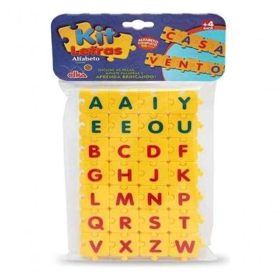 Kit Letras Alfabeto 28 Peças Educativa Elka 840 Cor Amrelo Amrelo