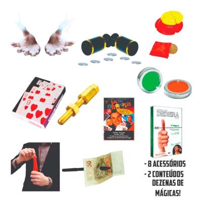 Kit de Mágicas Multi-mágicas com 8 Acessórios, Indicado a Partir de 8 Anos, Vídeo Aula Magic Up