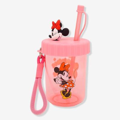 Copo Infantil com Canudo Copo Canudo Flip Infantil Minnie Mouse 500ML Tampa Rosqueável Vermelho