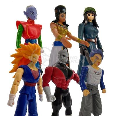 Kit de Bonecos Dragon Ball com 6 Personagens Vegetto SSJ3 Jiren Trunks 15CM Smart Bracelet