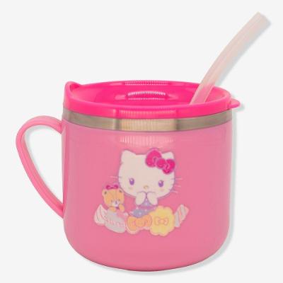 Caneca Infantil Flip Hello Kitty 250ml com Tampa Flip Rosa