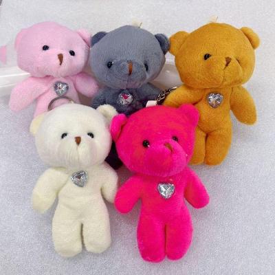 Kit Chaveiro Ursinho de Pelúcia OEM S-12 6 Peças Diversas Cores 10x8 cm para Mochilas e Bolsas