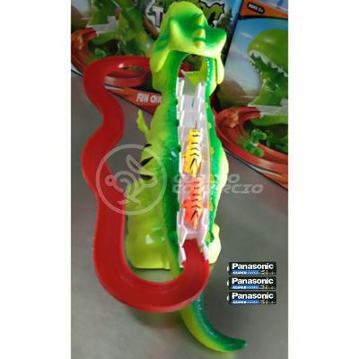 Kit Brinquedo Pista Prehistoric The Tunnel com Som e Luz Brilha no Escuro Verde Smart Bracelet