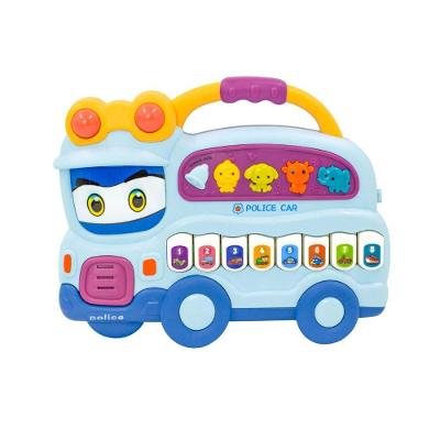 Brinquedo Musical Infantil Teclado Carro Polícia CY2211 com Sons Divertidos e Desenvolvimento Azul