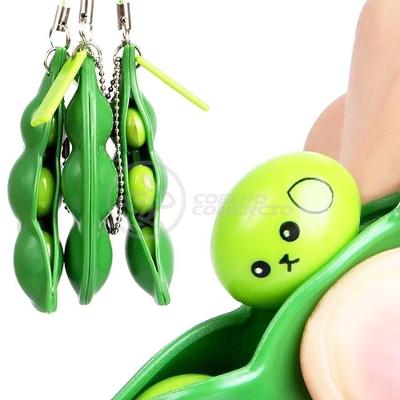 Chaveiro Brinquedo Antiestresse Chaveiro Ervilha Fidget Toy para Aliviar Estresse e Ansiedade Verde