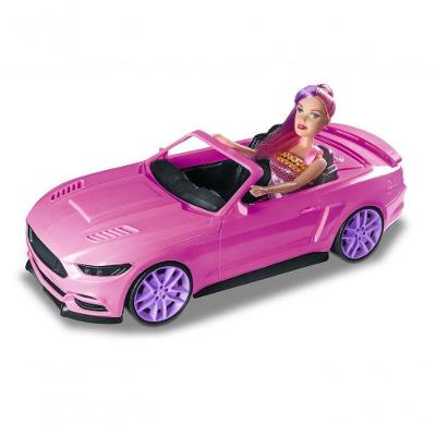 Carro de Brinquedo Conversível com Boneca Estimula Imaginação Rosa Lua de Cristal